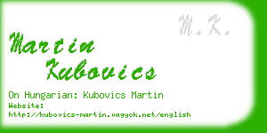 martin kubovics business card